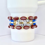 Dallas Cowboys Bracelet Collection: Football Bracelets with Gold, Blue and White Accents