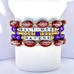 Custom Tumbler Accessory Set Purple Gold Beaded Collection Football Theme Design Game Day Spirit Drink Cup Decoration Letter Bead Customization Team Color Bracelet Stack Elastic Band Style Sports Fan Gift Perfect Game Watch Party Essential