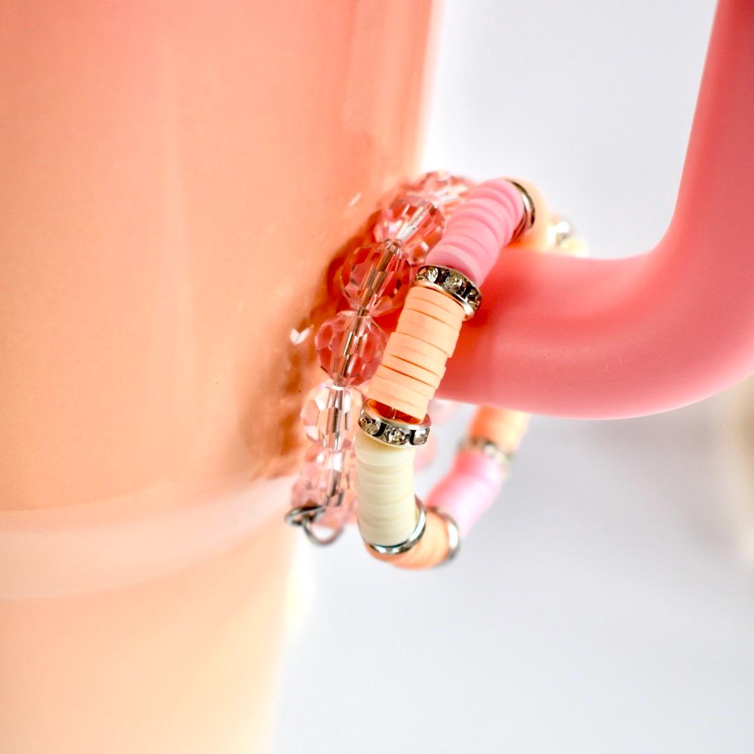 Pink Mesa Sunset Bracelet Collection: Pink, Peach, and Cream Beaded Bracelets
