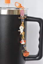 Orange and Black Halloween Straw Charm or Bag Charm