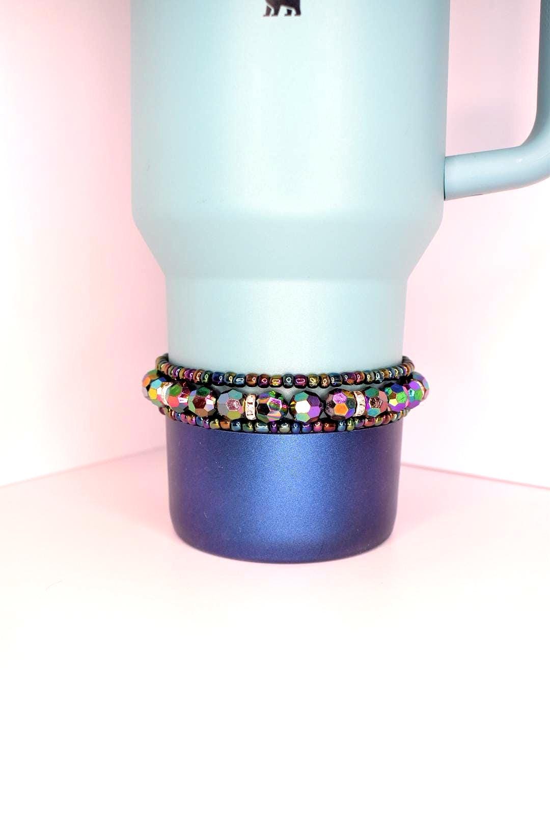 Iridescent Black Bracelet Stack, Set of 3