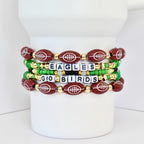 Philadelphia Eagles Football Bracelet Collection: Green Black and Gold Beaded Bracelets