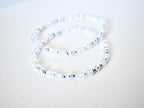 Seafoam Bracelet Collection: Light Blue and Crystal Beaded Bracelets with Silver Accents