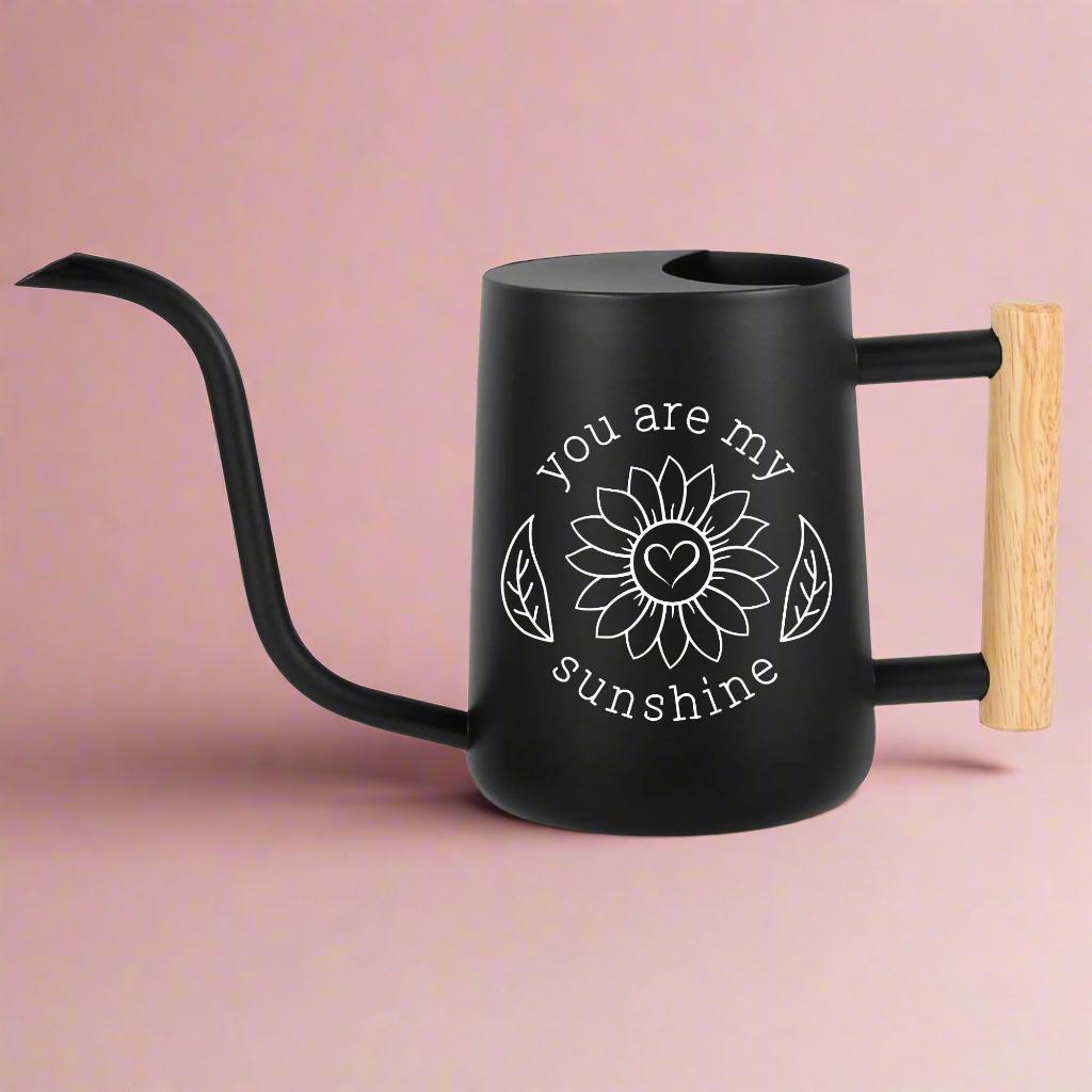 Personalized Metal Watering Can with Wood Handle - You Are My Sunshine