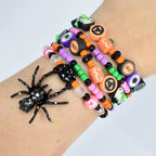Spooky ghost and spider bracelets – handmade Halloween beaded bracelets for wrist and seasonal party accessories.