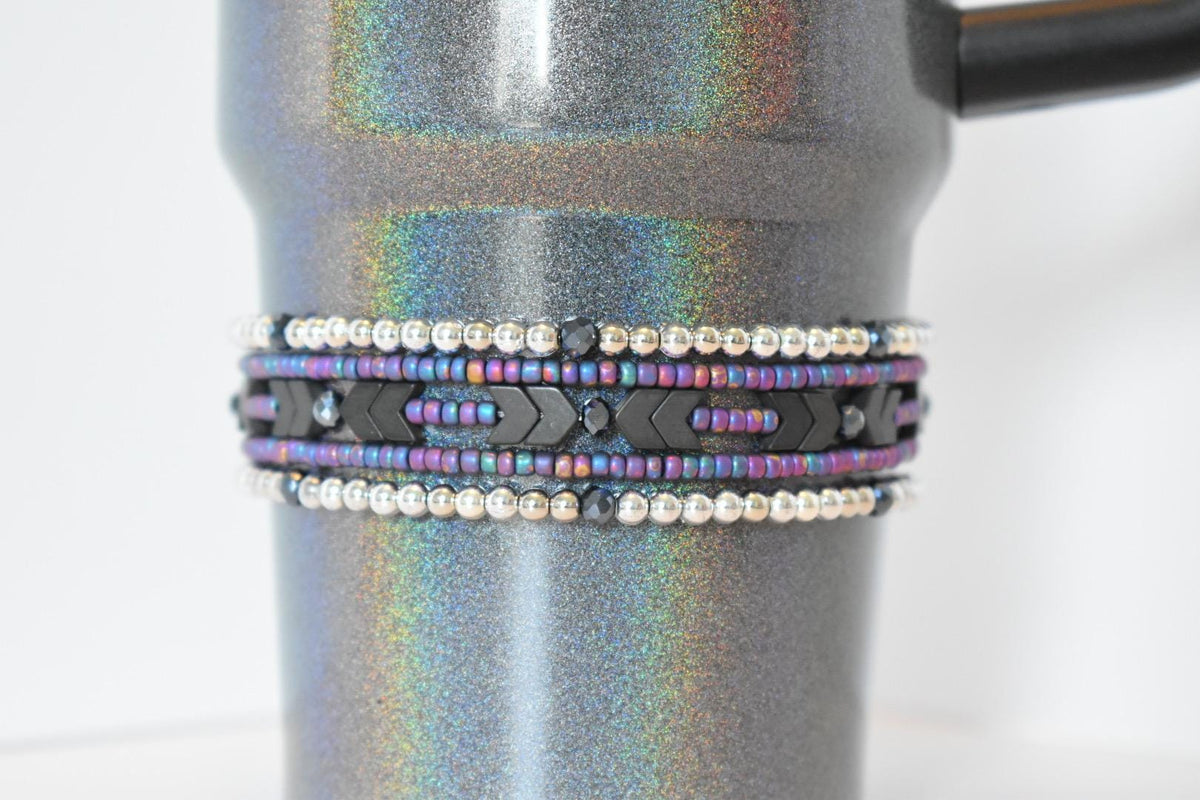 Midnight Glitz Bracelet Stack, Set of 3 or 5