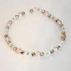 Tea Rose Tile Bracelet Collection: Peach Pink and Silver Beaded Bracelets