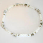 Tea Rose Tile Bracelet Collection: Peach Pink and Silver Beaded Bracelets