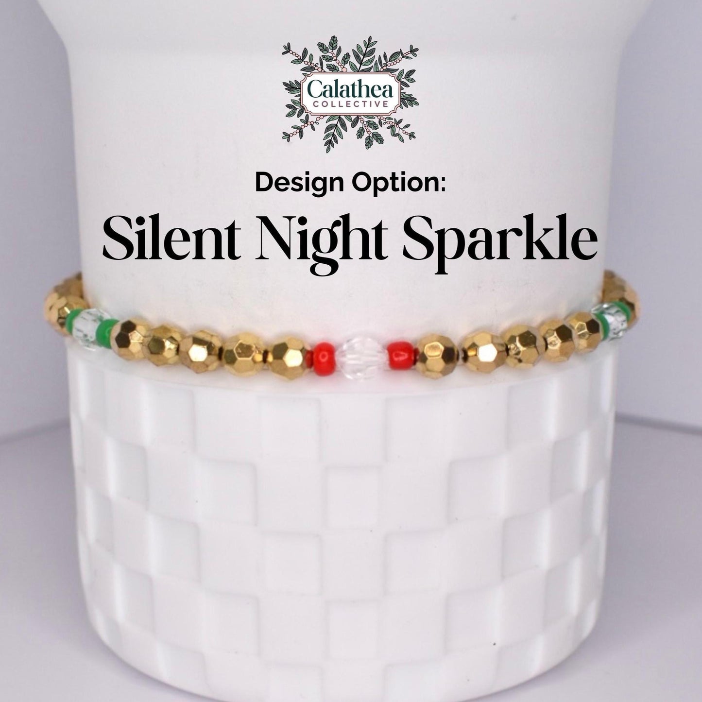 Christmas Bracelet Collection: Red and Green Sparkle Mini Bow Charm Bracelets
