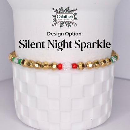 Christmas Bracelet Collection: Red and Green Sparkle Mini Bow Charm Bracelets