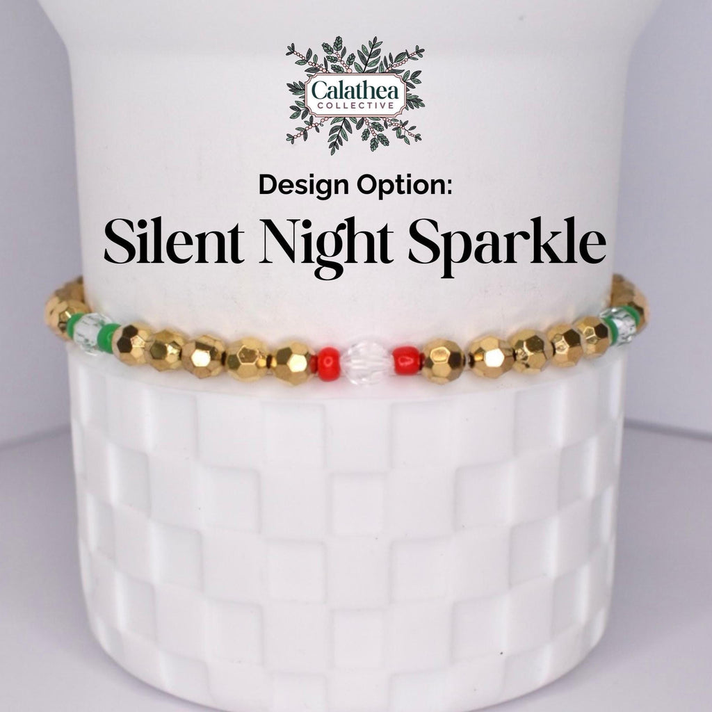 Christmas Bracelet Collection: Red and Green Sparkle Mini Bow Charm Bracelets