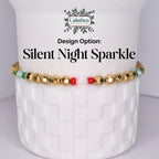 Christmas Bracelet Collection: Red and Green Sparkle Mini Bow Charm Bracelets