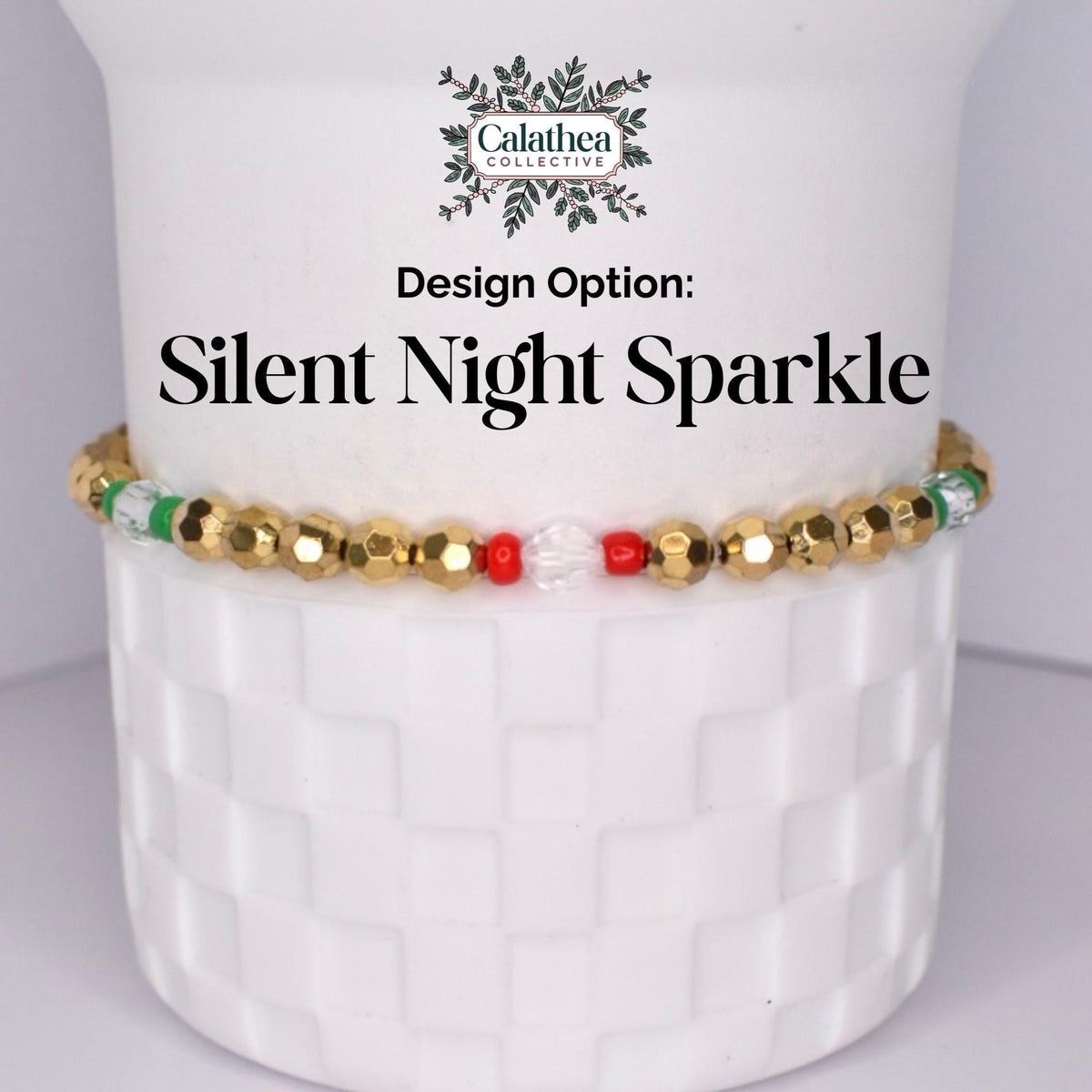 Christmas Bracelet Collection: Red and Green Sparkle Mini Bow Charm Bracelets