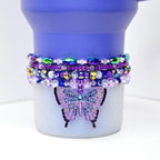Purple Butterfly Charm Tumbler Bracelet Collection