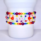 Pride Tumbler Jewelry Rainbow Beaded Bracelet Custom Letter Design Band Collection Elastic Strap Holder Bottle Identification Accessory Stanley Cup Compatible Personalized Gift Idea Clear Crystal Beads Stretchy Band Drink Identity Marker