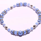 Dreamscape Bracelet Stack: Sky Blue with Pearl and Silver Accents