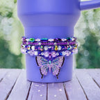 Purple Butterfly Charm Tumbler Bracelet Collection