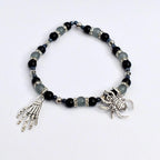 Deadly Damask Bracelet Collection: Black Gray and Silver Spooky Charm Bracelets