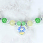Green Yellow and Crystal Heart Charm Princess Necklace – Dress Up Jewelry