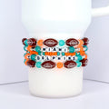 Miami Dolphins Bracelet Collection: Orange Teal and Silver Beaded Bracelets