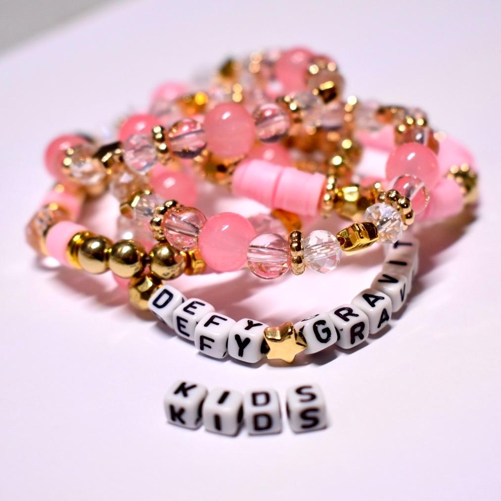 Defy Gravity Bracelet Collection: Pink and Gold Beaded Bracelets