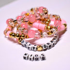 Defy Gravity Bracelet Collection: Pink and Gold Beaded Bracelets