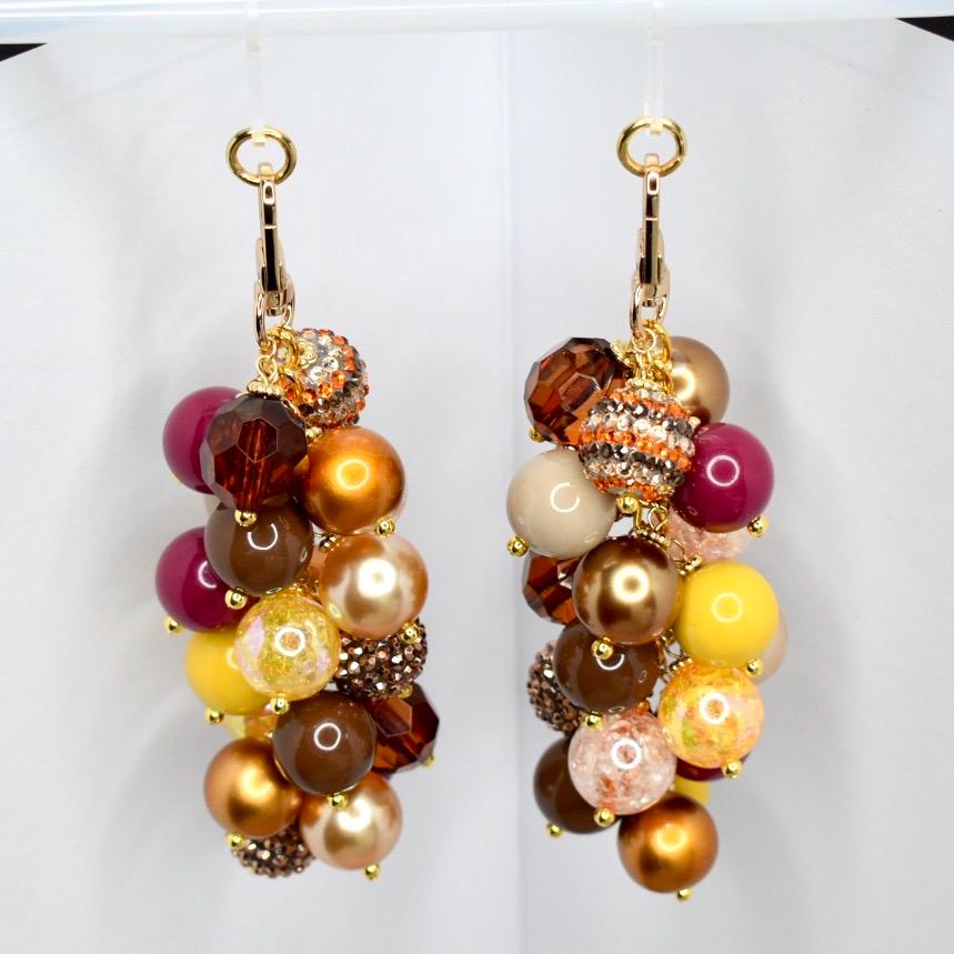 Tumbler Straw Bauble Charm with Bronze, Brown, Beige, Yellow, and Maroon Beads
