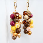 Tumbler Straw Bauble Charm with Bronze, Brown, Beige, Yellow, and Maroon Beads