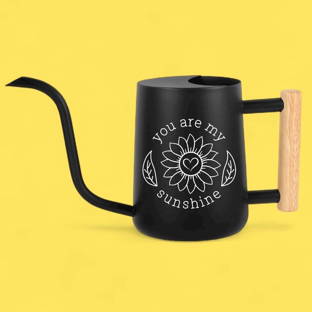 Personalized Metal Watering Can with Wood Handle - You Are My Sunshine