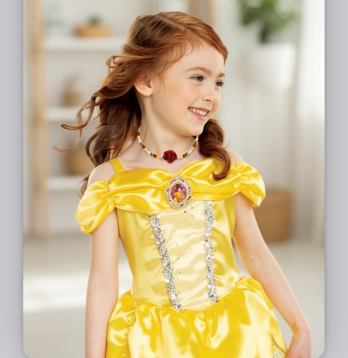 Red, Yellow, and Crystal Rose Charm Necklace – Dress Up Jewelry