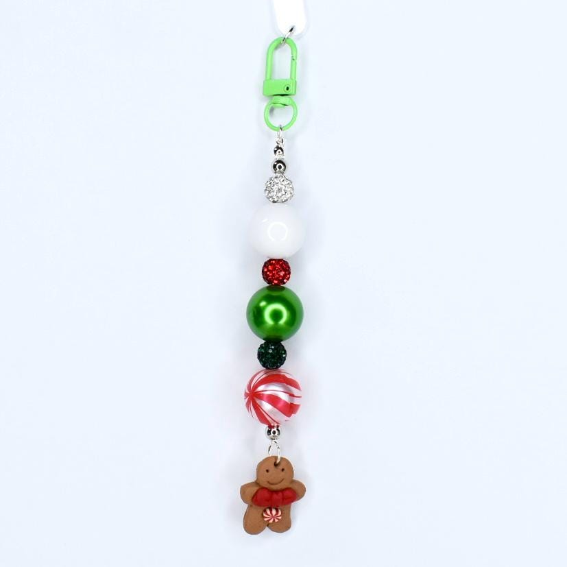 Gingerbread Cookie Straw Charm – Christmas Beaded Tumbler Accessory