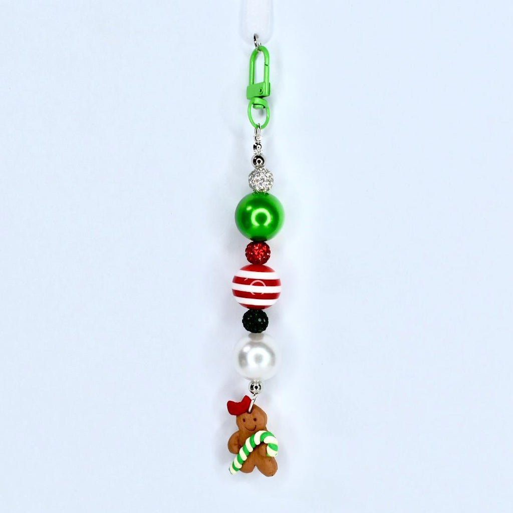 Gingerbread Cookie Straw Charm – Christmas Beaded Tumbler Accessory