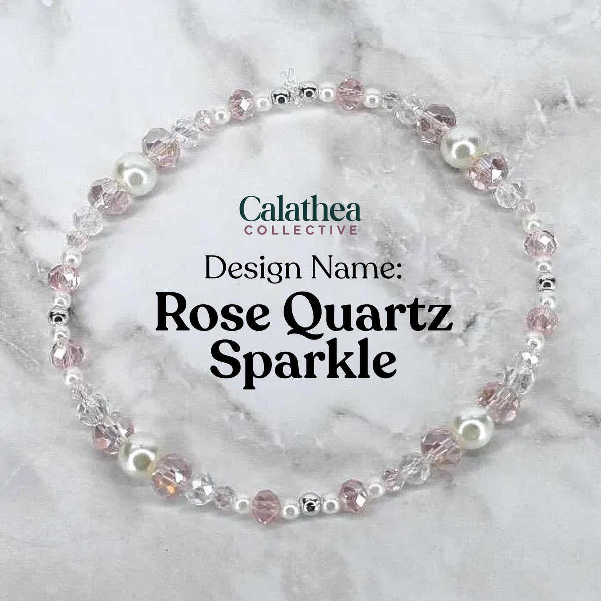 Handmade Pink and Pearl Bracelet Set with Snowflake Charms