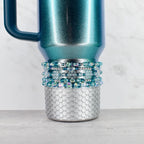 Ponderosa Shimmer Bracelet Collection: Turquoise, Silver and Crystal Beaded Bracelets with Snowflake Accent Beads