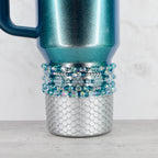 Ponderosa Shimmer Bracelet Collection: Turquoise, Silver and Crystal Beaded Bracelets with Snowflake Accent Beads