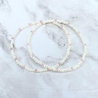 Handmade Pink and Pearl Bracelet Set with Snowflake Charms