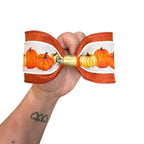 Fall Tumbler Bow: Pumpkin & Burlap Straw Accessory