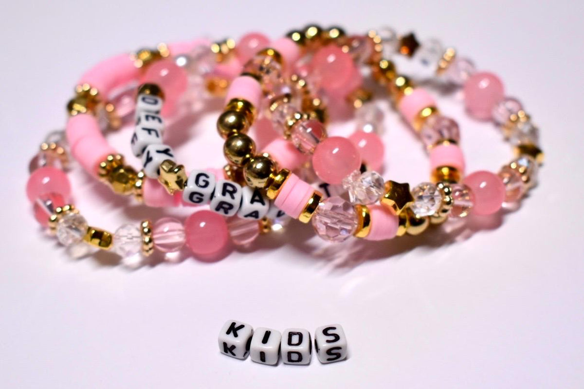 Defy Gravity Bracelet Collection: Pink and Gold Beaded Bracelets