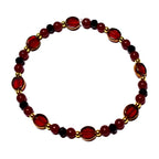 Luxe Garnet and Gold Bracelet Stack - 5 Piece Set