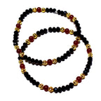 Luxe Garnet and Gold Bracelet Stack - 5 Piece Set