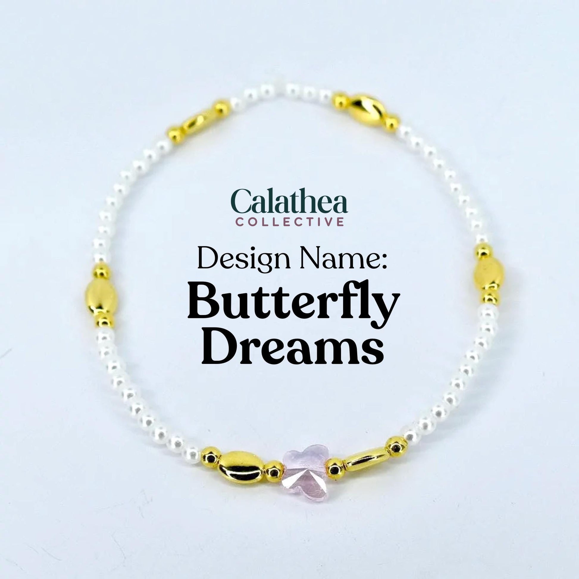 Ozian Reprise Bracelet Collection: Pink Green Crystal and Gold Beaded Bracelets