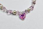 Pink Crystal Heart and Butterfly Necklace - Dress Up Jewelry