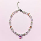 Pink Crystal Heart and Butterfly Necklace - Dress Up Jewelry