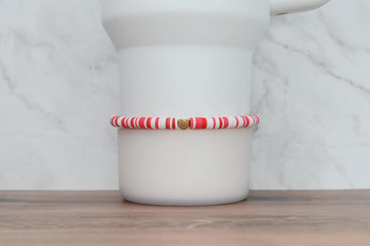 Cherry Charm Bracelet Collection with Red White and Gold Beads