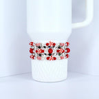 Red and White Candy Cane Twist Beaded Bracelet Collection