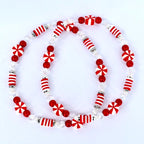 Red and White Candy Cane Twist Beaded Bracelet Collection