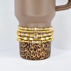Stackable Jewelry Collection Champagne Crystal Bracelet Gold Beaded Design Mix Match Style Dainty Accessory Elegant Sparkle Detail Faceted Beads Shimmer Effect Celebration Piece Gift Women Special Occasion Party Wear Premium Quality