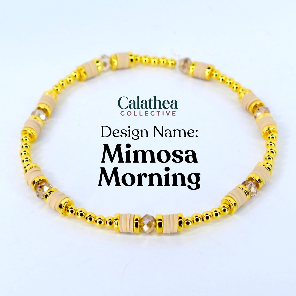 Prosecco Shimmer Bracelet Collection: Cream and Champagne Beaded Bracelets