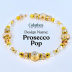 Prosecco Shimmer Bracelet Collection: Cream and Champagne Beaded Bracelets