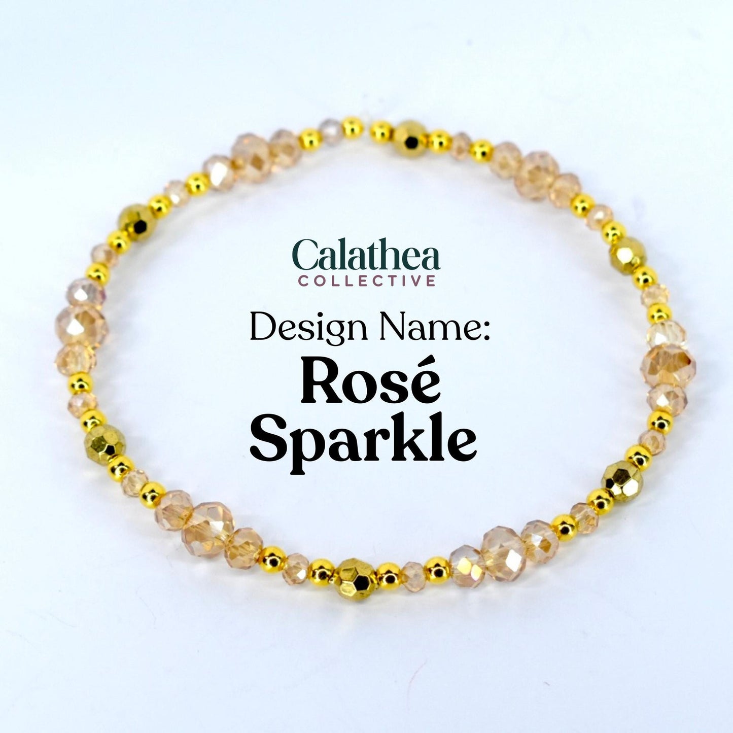 Prosecco Shimmer Bracelet Collection: Cream and Champagne Beaded Bracelets